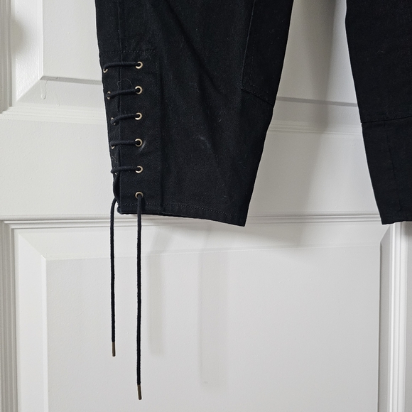 Banana Republic Black Barrel Twill Lace Up Pants - Picture 10 of 15